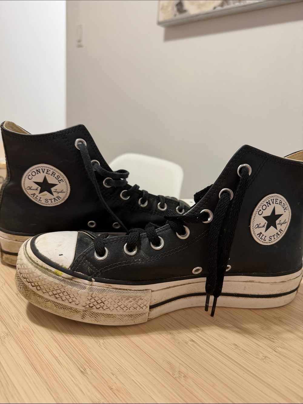 Converse Black High-Top Canvas Sneakers with White Toe Cap